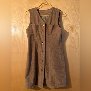 brown button up dress